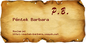Péntek Barbara névjegykártya