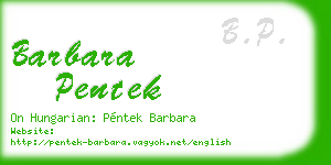 barbara pentek business card