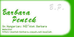 barbara pentek business card